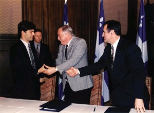 Le camp du oui de 1995: Mario Dumont, Jacques Parizeau et Lucien Bouchard